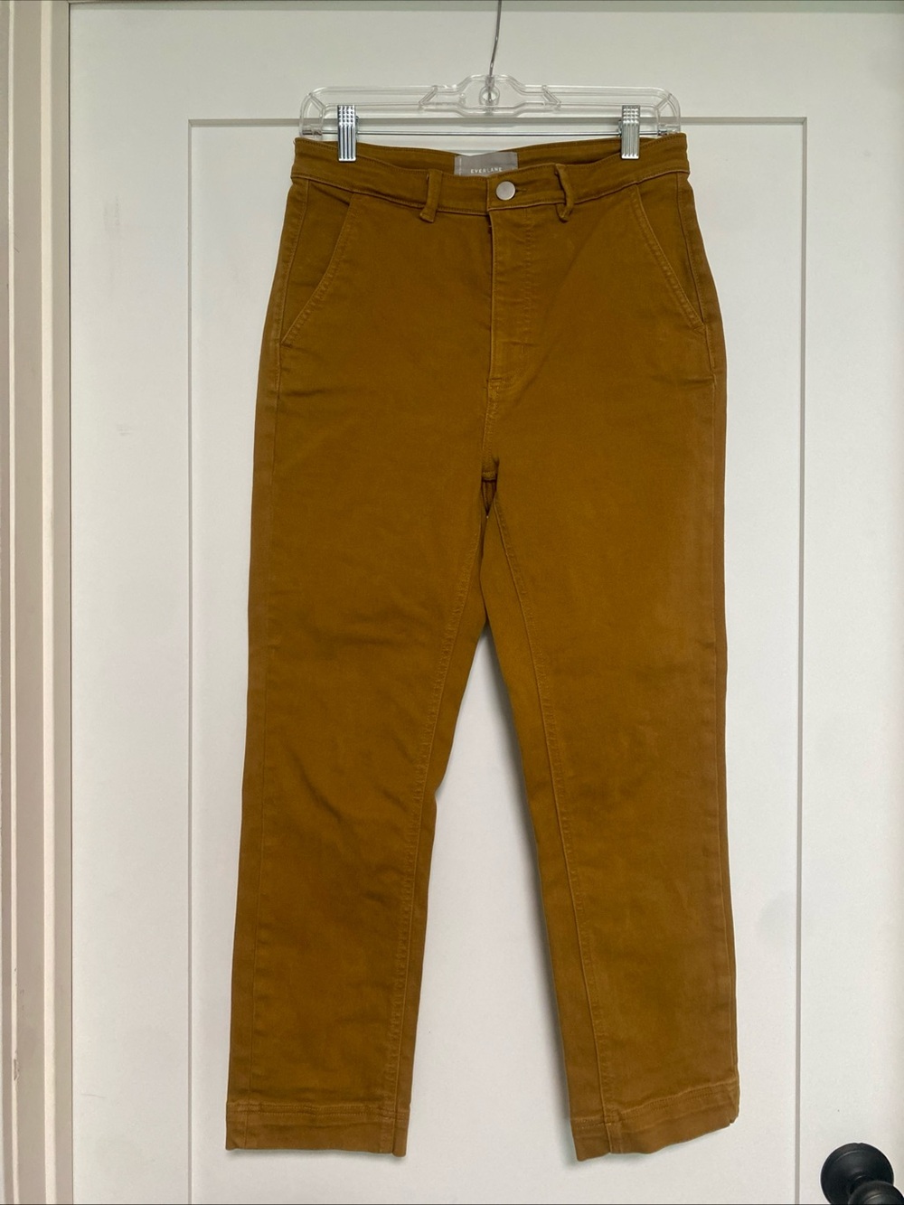 Everlane The Straight Leg Crop Pants Jeans Ochre Mustard Size 6 EUC